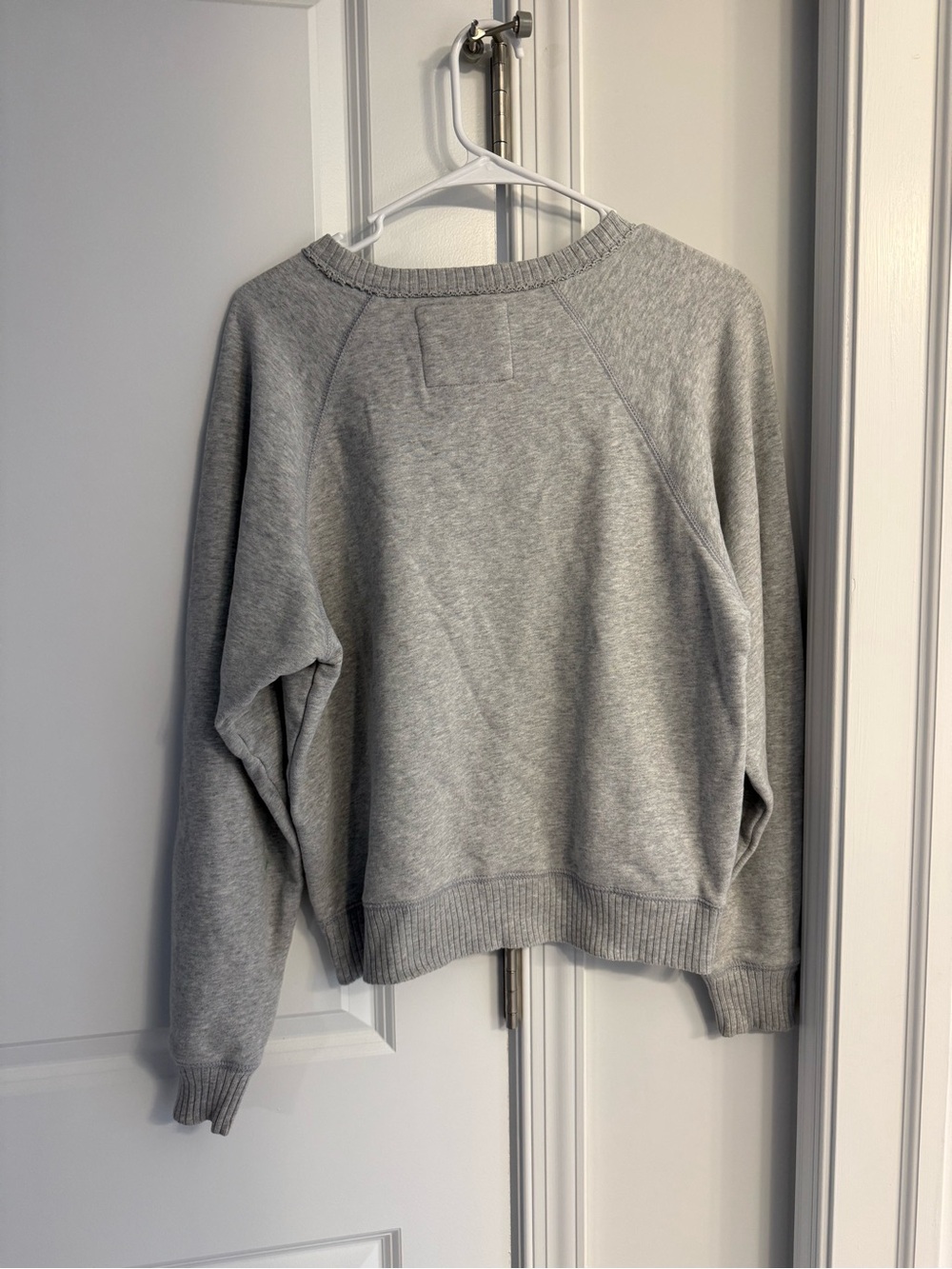 American Eagle Outfitters Heather Gray Crewneck Sweatshirt with Blue Logo - Picture 2 of 5